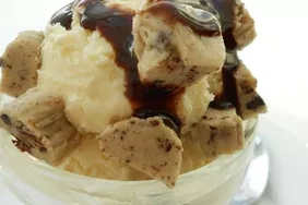 Edible Homemade Cookie Dough Chunks for Vanilla Ice Cream
